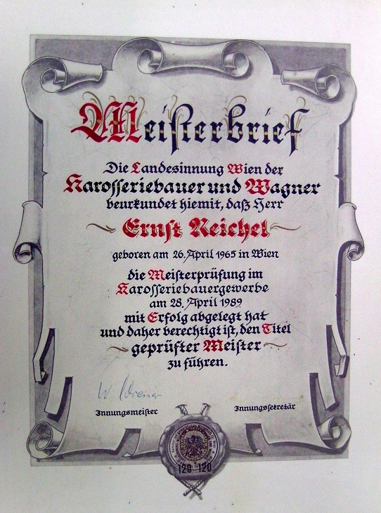 Meisterbrief Karosseriebau und Wagner